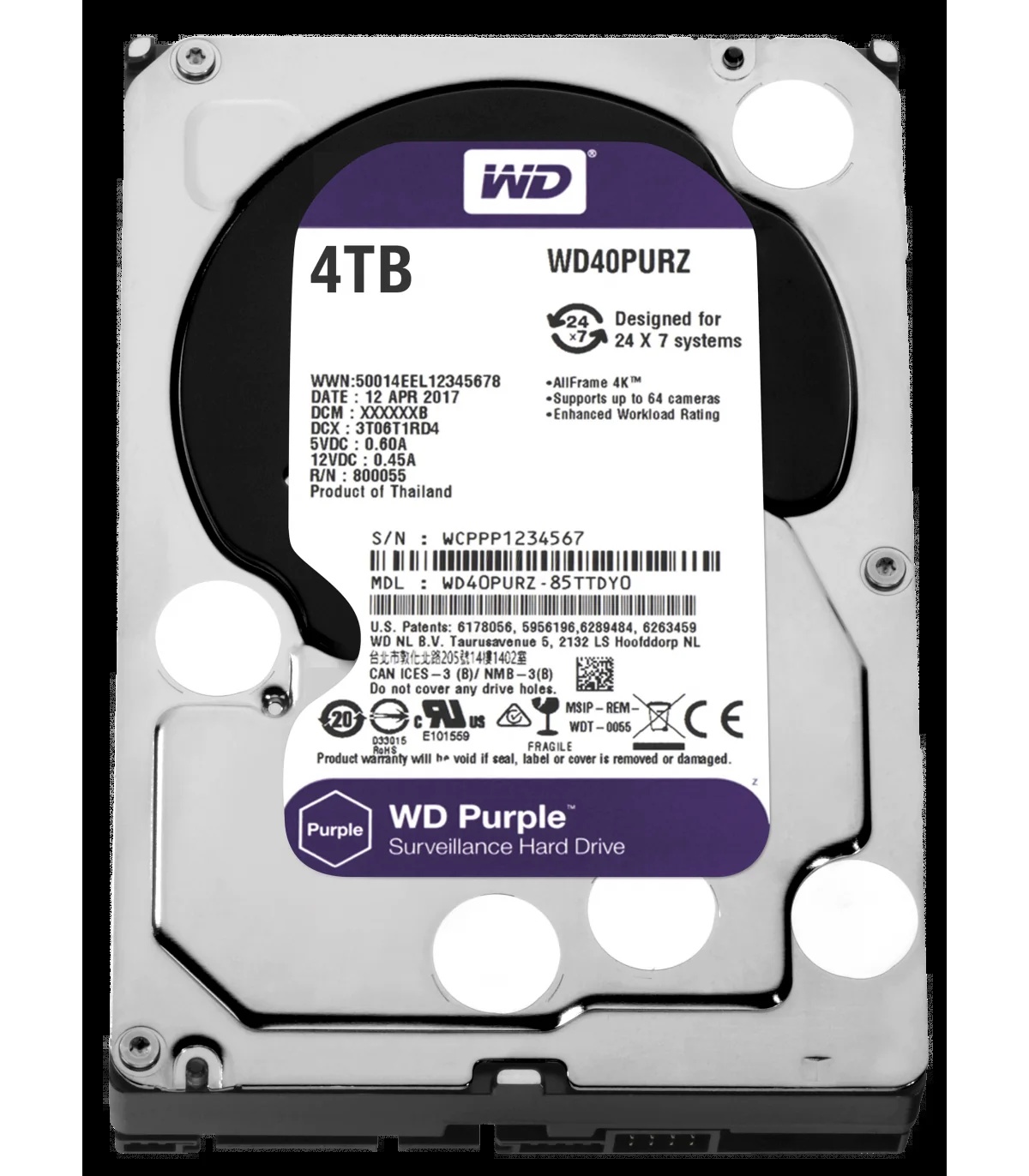4TB WD Purple WD40PURZ SATA3 Hard Disk
