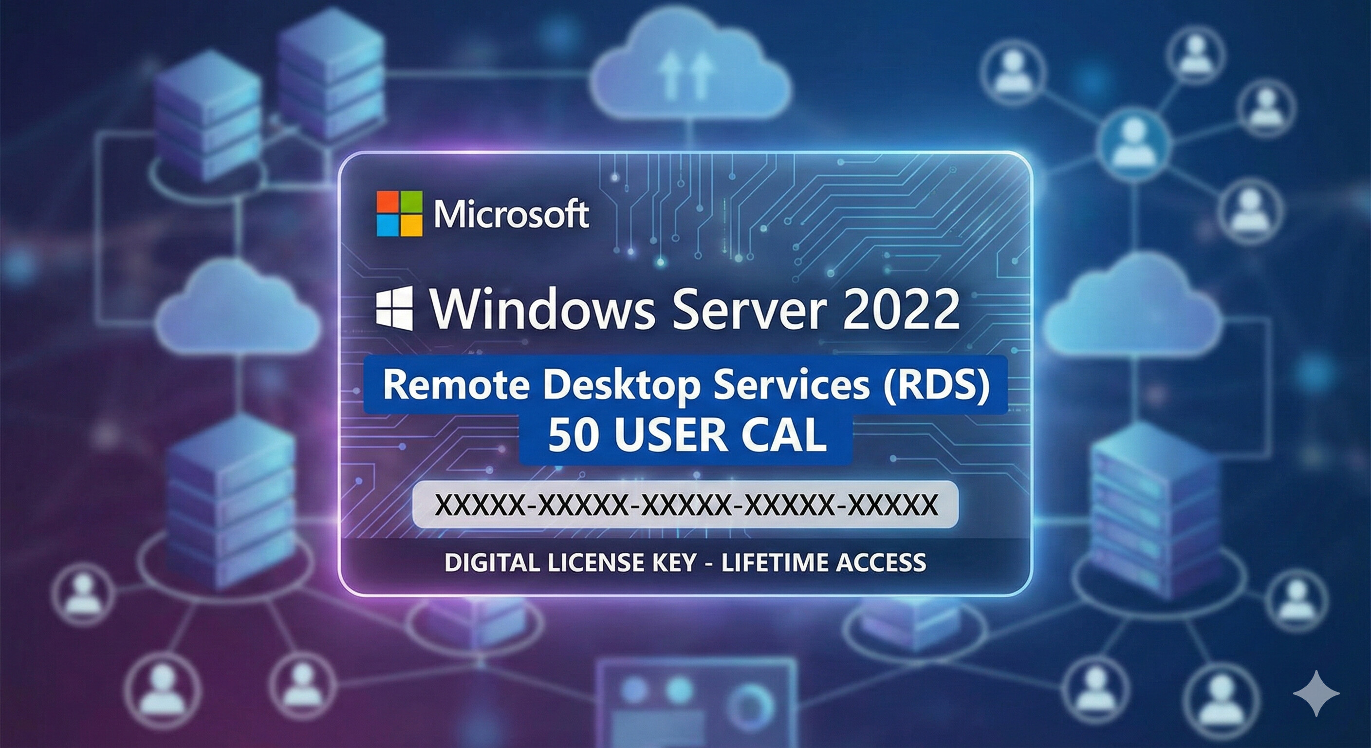 Server 2022 CAL Uzak Masaüstü Dijital Lisans 50 Kullanıcı